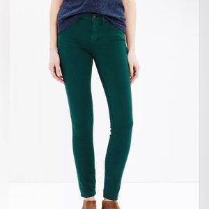 Madewell Forest Green Comfort Stretch Soft Skinny Jeans Womens Size 24"x26" EUC‎